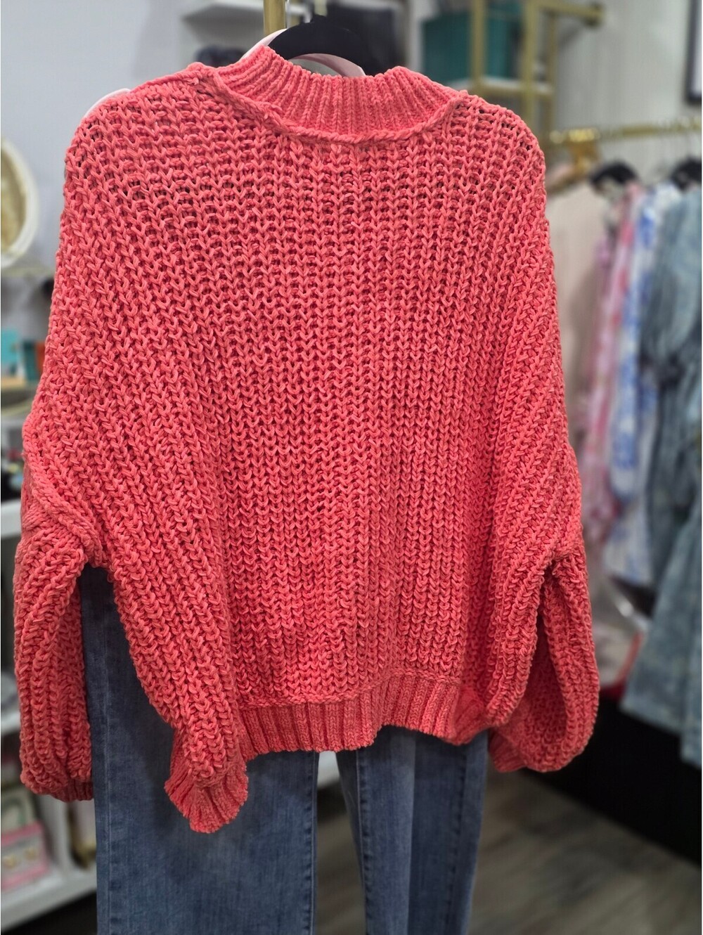 POL Women's Size Large Oversized Boho Cable Knit - Picture 7 of 7